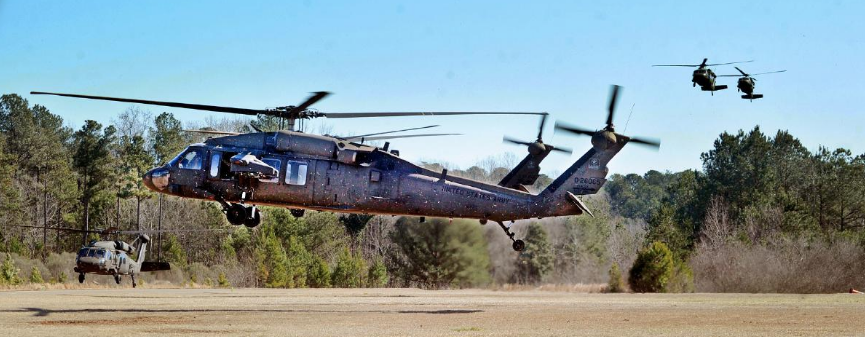 Blackhawks landing at Carthage airfield